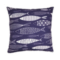Whimsical School of Fish Outdoor Polyester Filled Throw Pillow