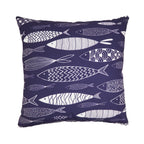 Whimsical School of Fish Outdoor Polyester Filled Throw Pillow