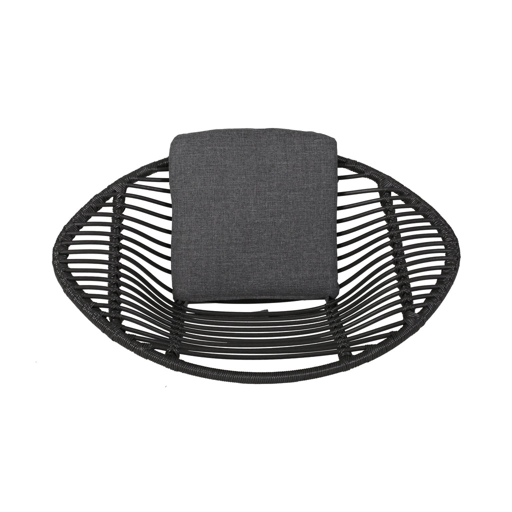 Cordella Outdoor Woven Wicker Chairs with Cushions, Set of 2