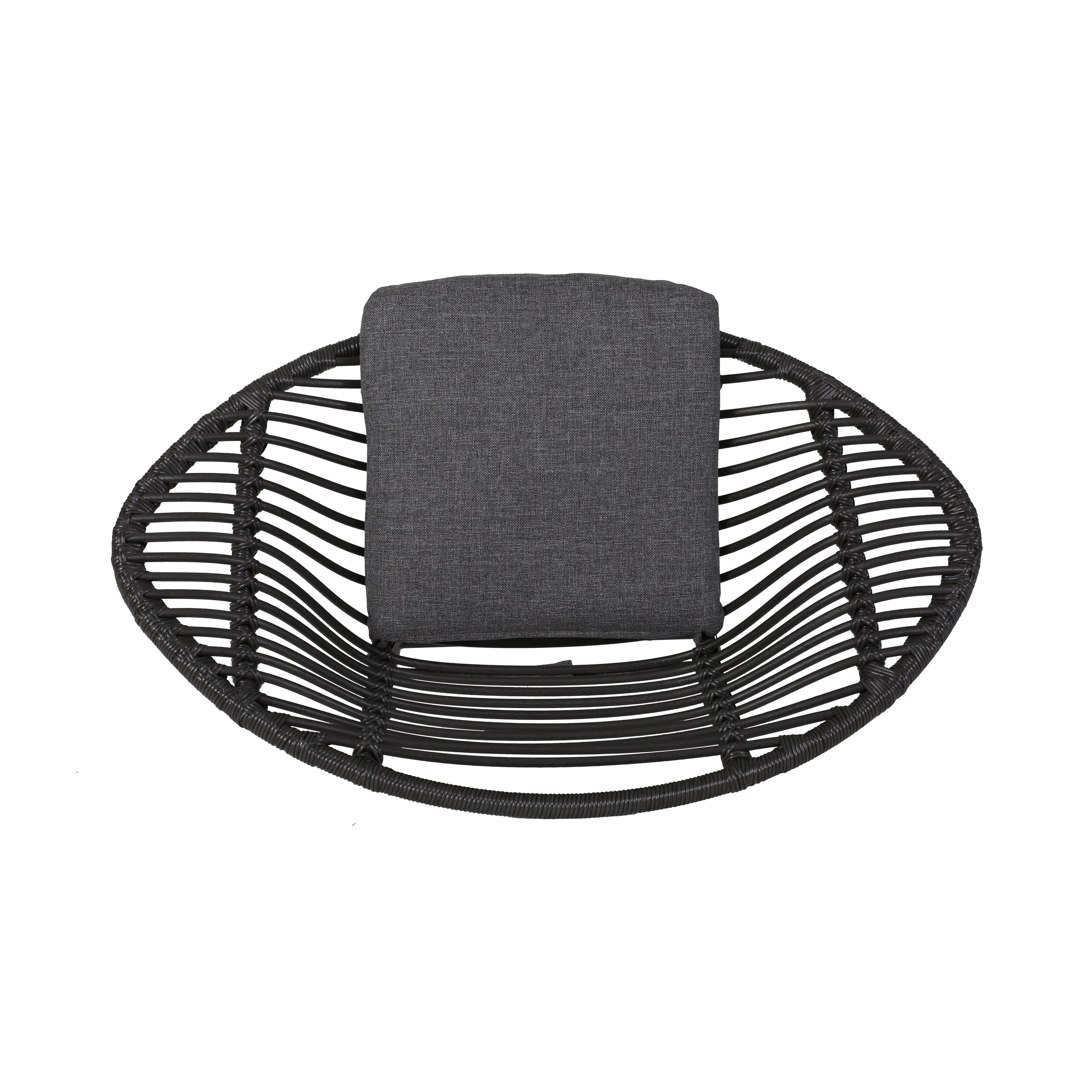 Cordella Outdoor Woven Wicker Chairs with Cushions, Set of 2