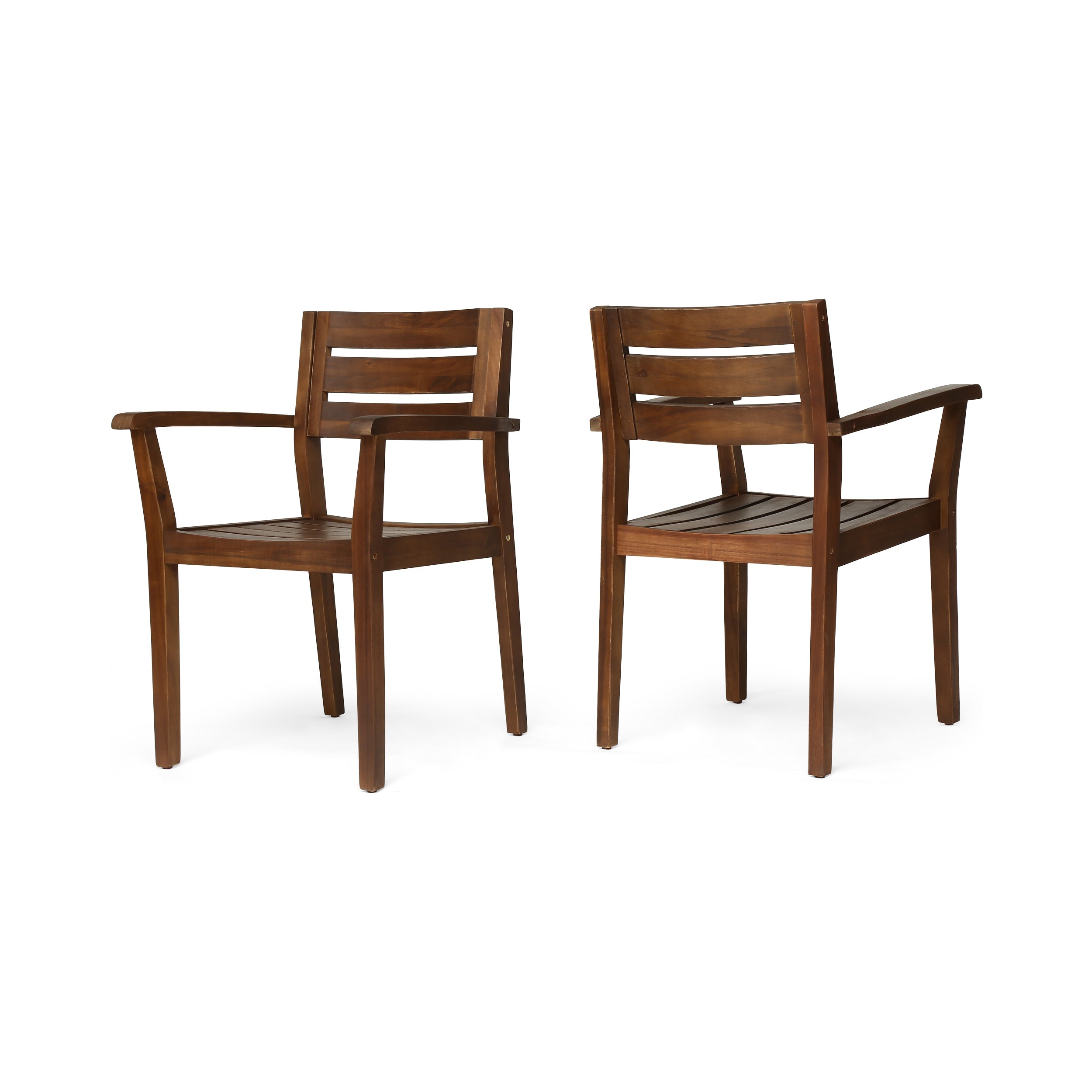 Stamford Outdoor Acacia Wood Dining Chairs, Set of 2