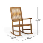 Muse Outdoor Acacia Rocking Chair with Slat Design