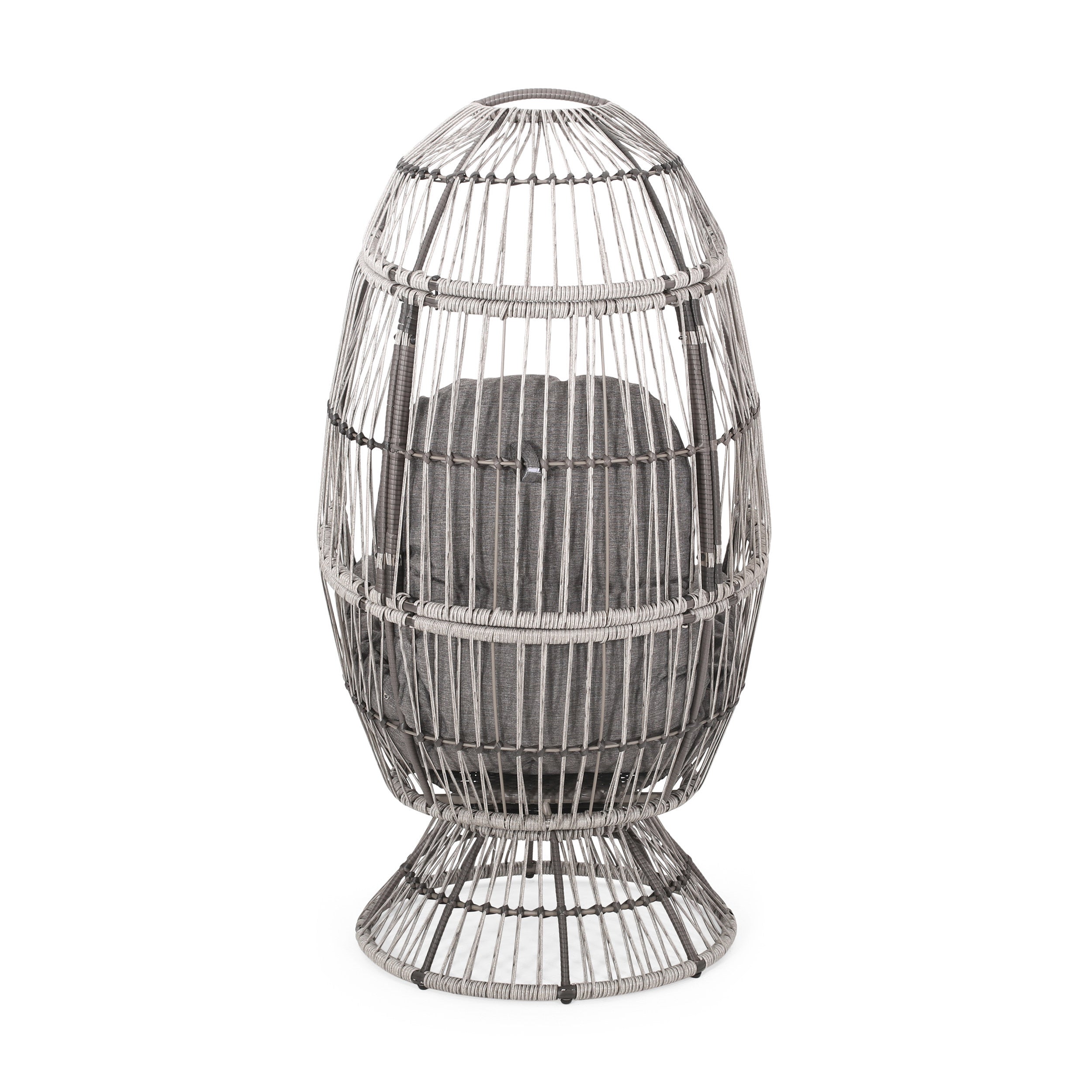 Lazulite Outdoor Egg Chair with Water-Resistant Cushion and Swivel Function