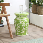 Cherry Blossom 17.75" Ceramic Garden Stool