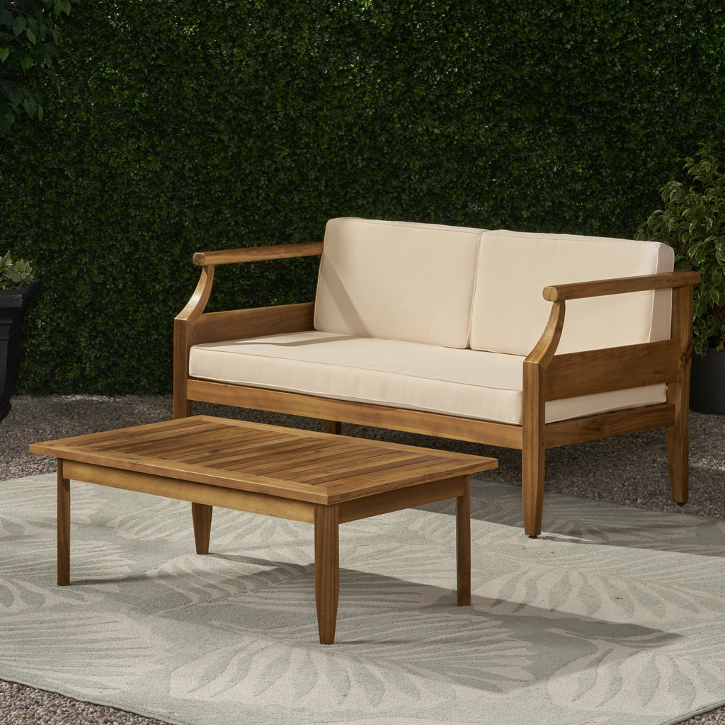 Aston 2 Piece Outdoor Patio Conversation Seating Set