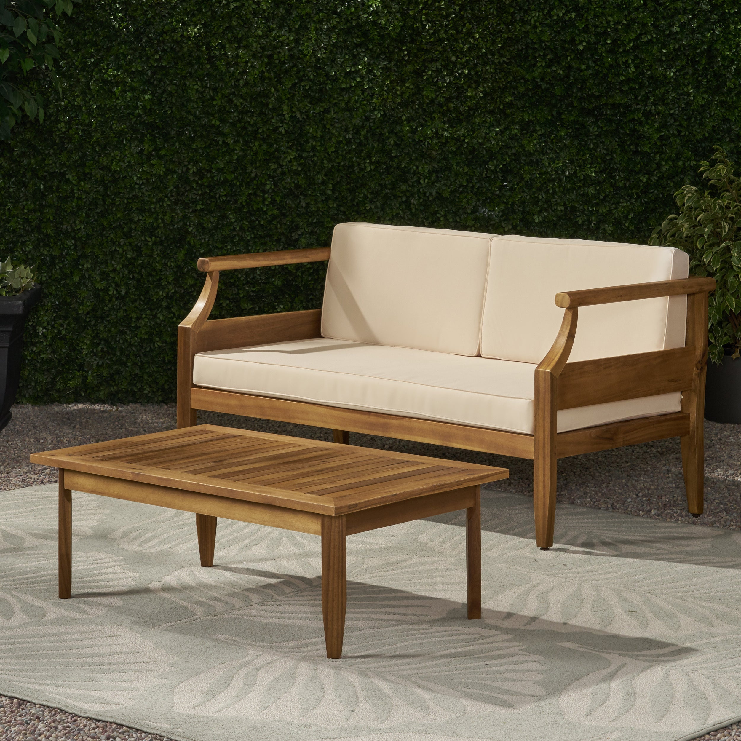 Aston 2 Piece Outdoor Patio Conversation Seating Set