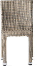 Larache Outdoor Aluminum Armless Rattan Dining Chairs, Set of 4