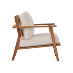 Mid-Century Modern Acacia Wood Outdoor Club Chair