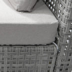 7-Piece Outdoor Wicker Sectional Sofa with Water Resistant Cushions and Coffee Table