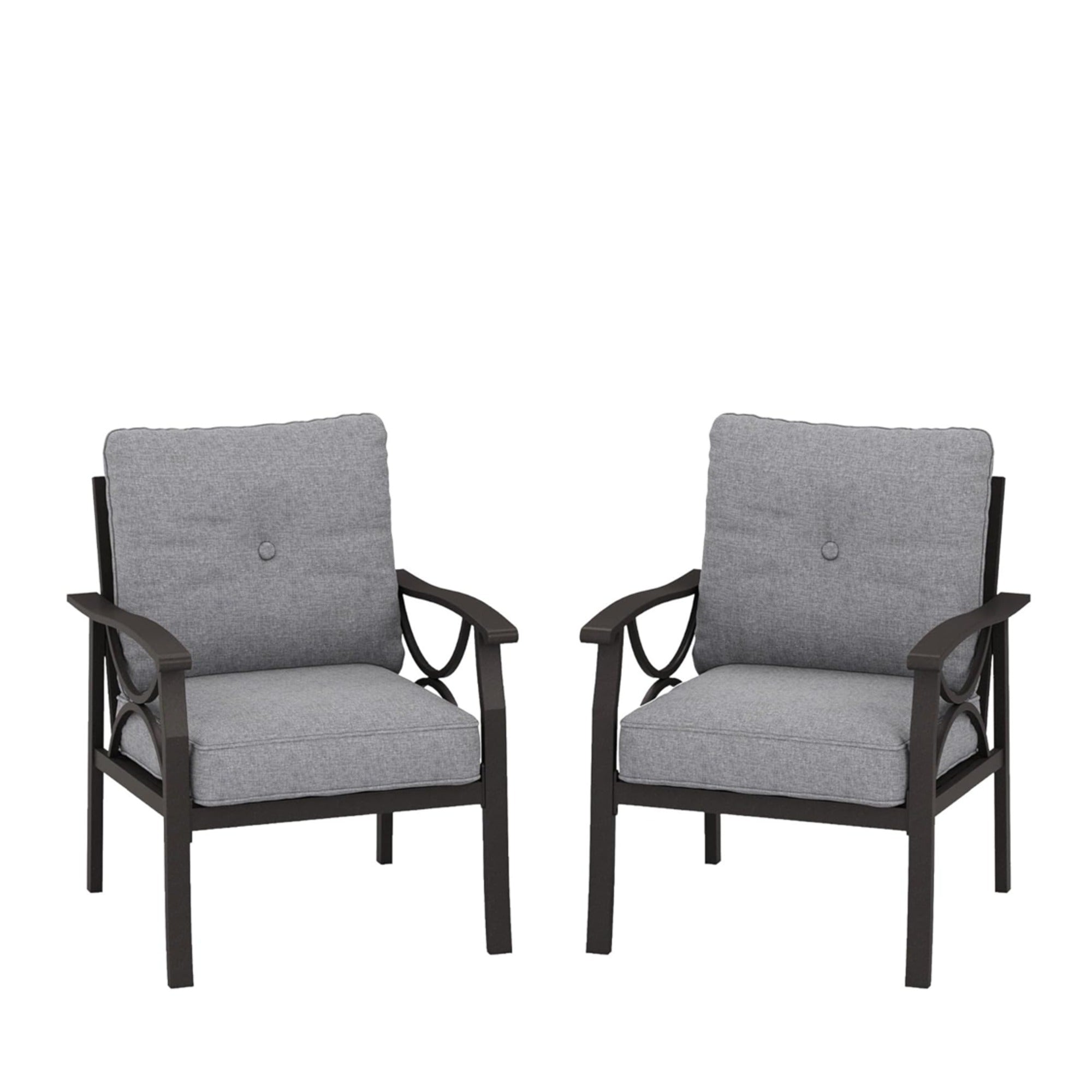 Marisol All-Weather Metal Armchairs, Set of 2