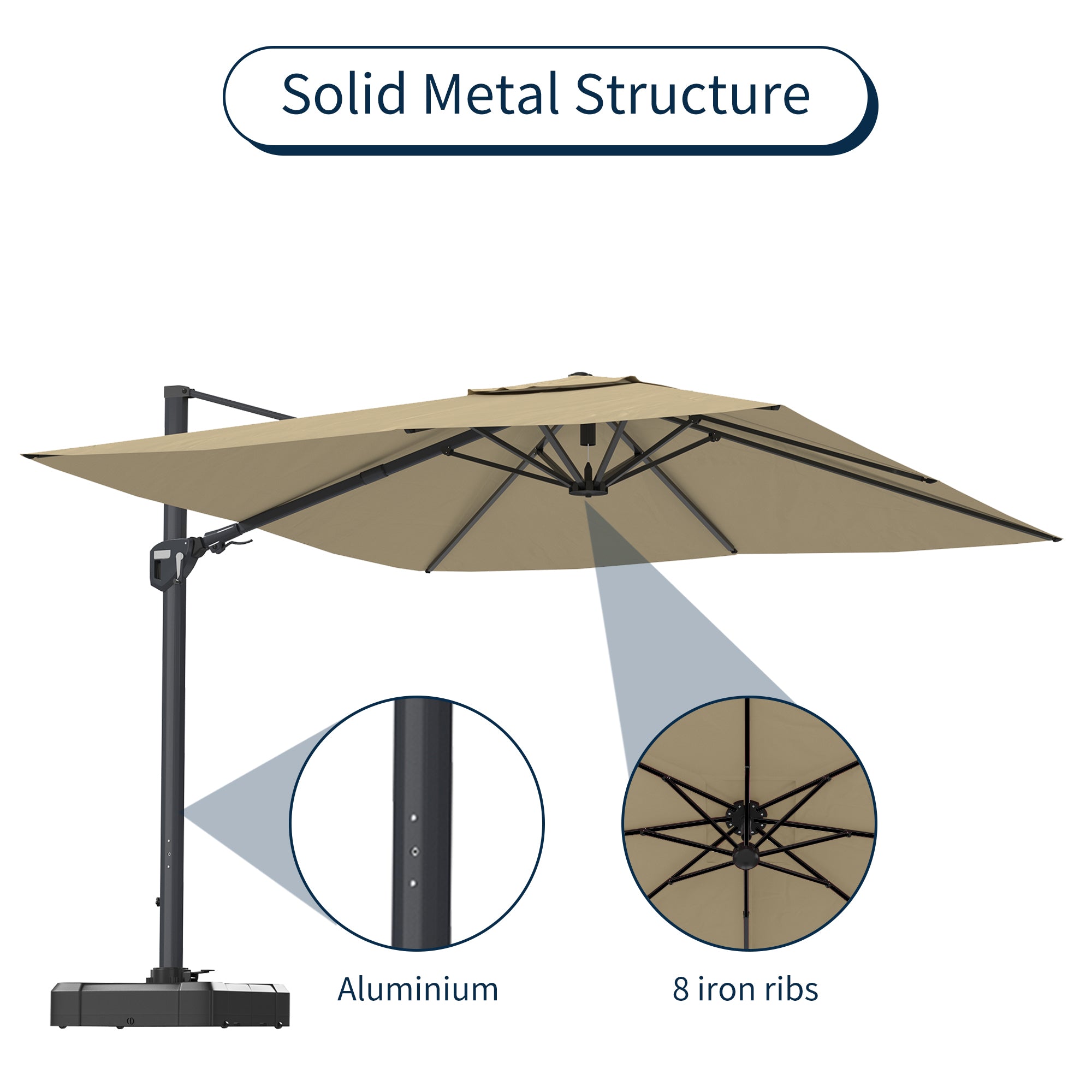 11' Outdoor Square Double Top Patio Umbrella, Base Not Included