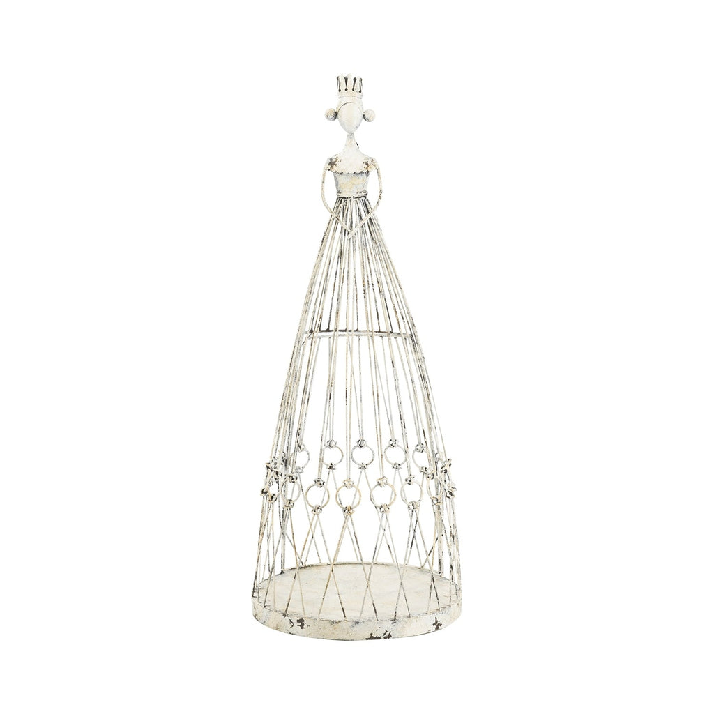 Distressed White Finish Princess Birdcage Birdhouse