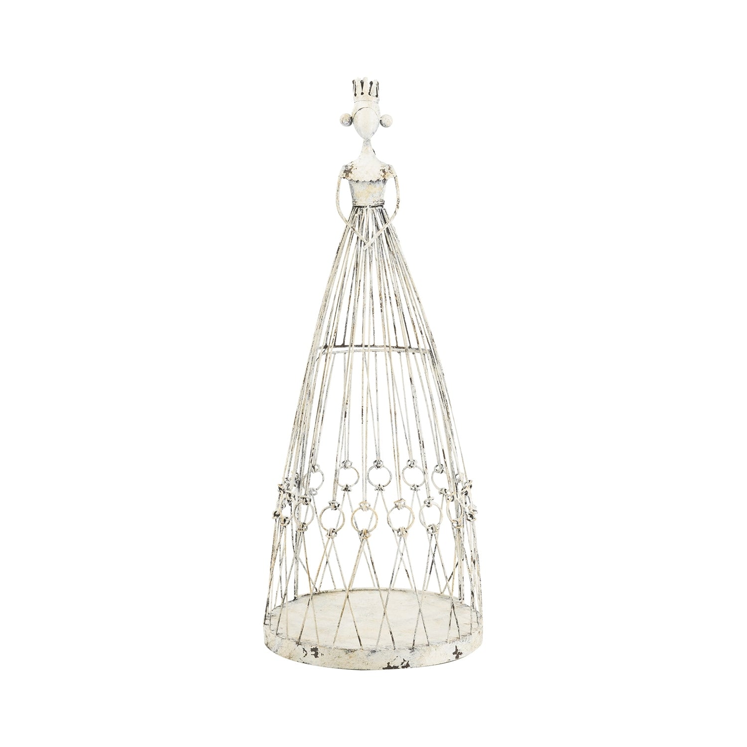 Distressed White Finish Princess Birdcage Birdhouse