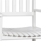 Seagrove Slat-Back Acacia Wood Outdoor Rocking Chair, White
