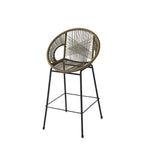 Entwined Outdoor Bar Stool with Ergonomic Design and Footrest, Set of 2