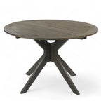 Stanford Outdoor Round Acacia Wood Dining Table with X Base
