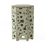 Wistfulness Outdoor Accent Table with Crackle Pattern and Iron Frame, Set of 2