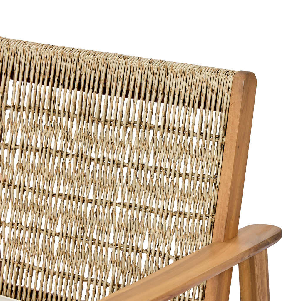 Miles Acacia Wood & Wicker Rattan Woven Dining Chairs, Set of 2
