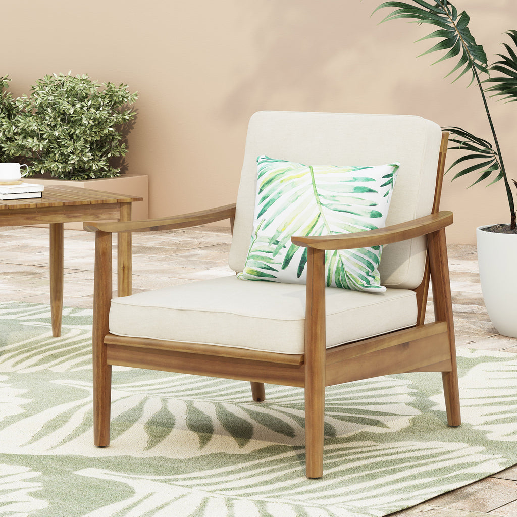 Ellsworth Outdoor Acacia Wood Club Chair
