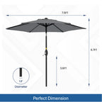 7.5 Feet Market Umbrella with Crank Lift & Tilt, Base Not Included