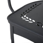 Pursuant 3-Piece Iron Bistro Set with Round Table and 2 Curved Back Chairs