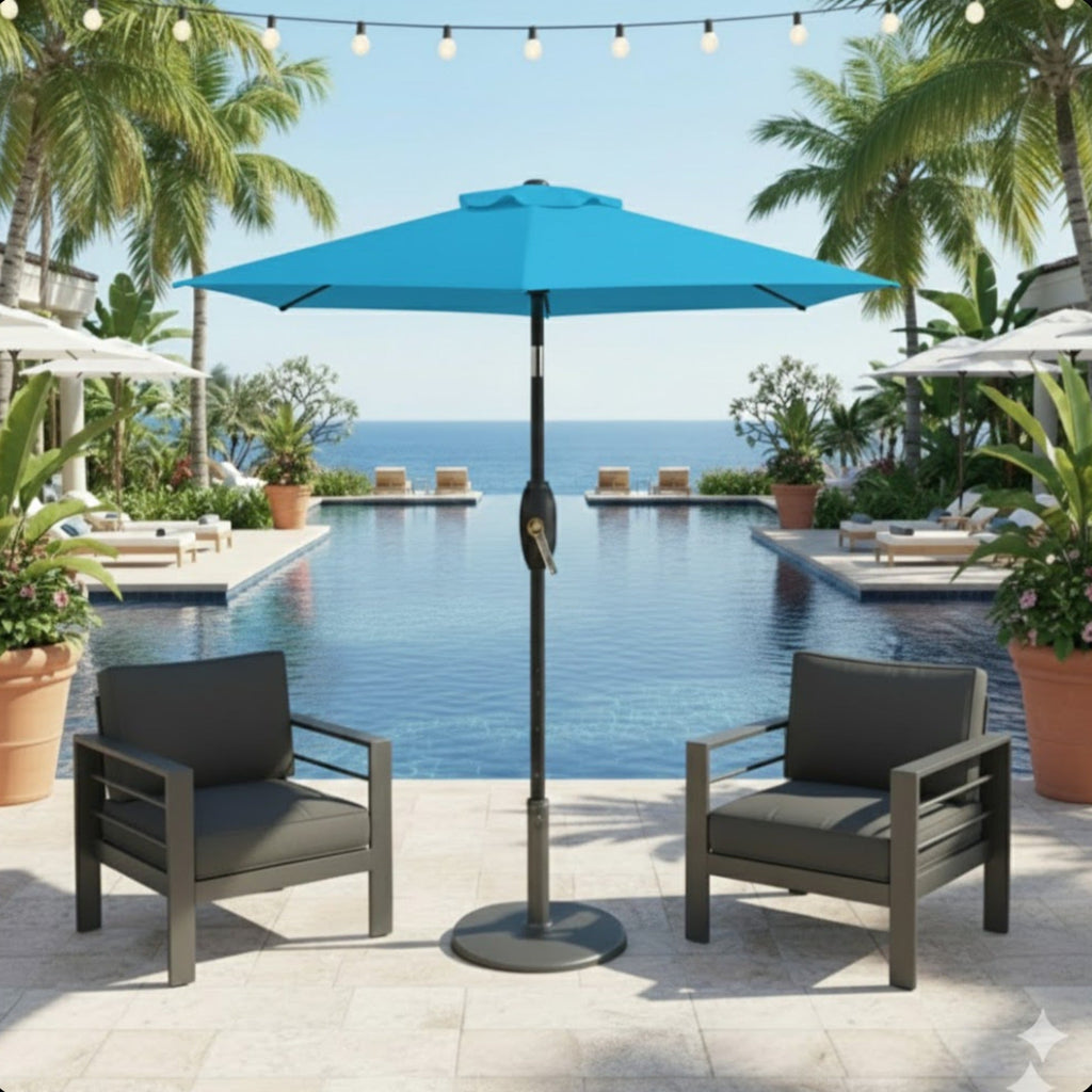 7.5 Feet Market Umbrella with Crank Lift & Tilt, Base Not Included