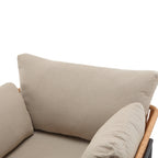 Brisa Outdoor Modern Iron Lounge Chair with Rope Weave