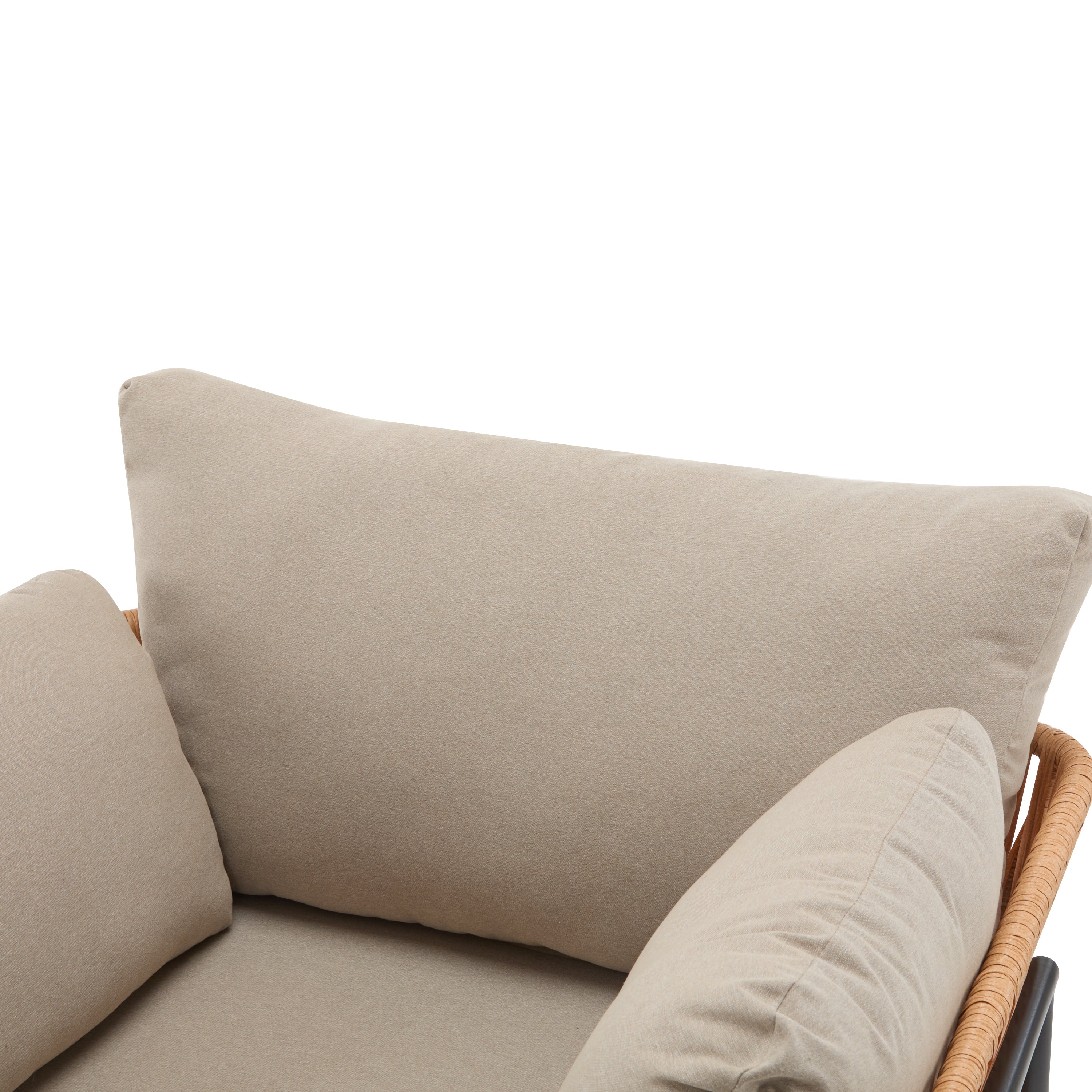 Brisa Outdoor Modern Iron Lounge Chair with Rope Weave