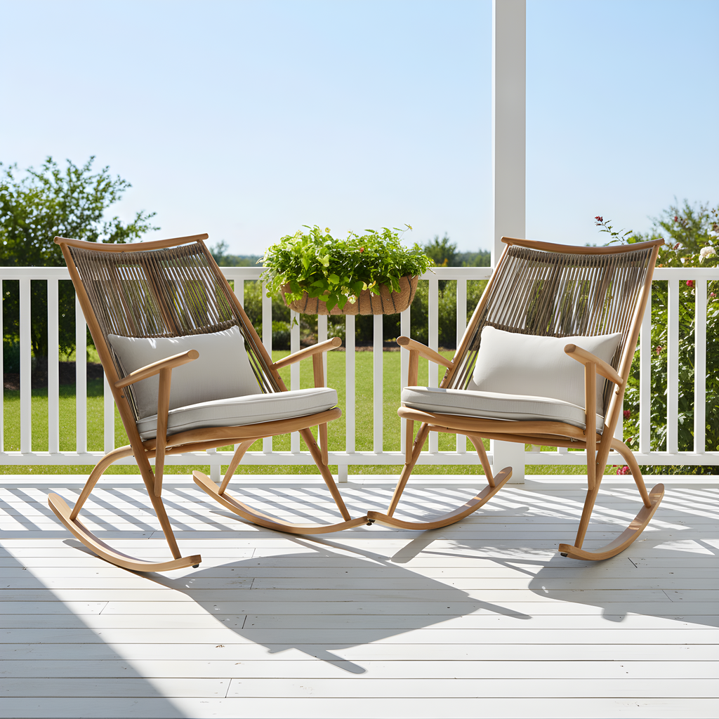 Modern Boho Outdoor Rocking Chair