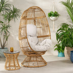 Lazulite Outdoor Egg Chair with Water-Resistant Cushion and Swivel Function
