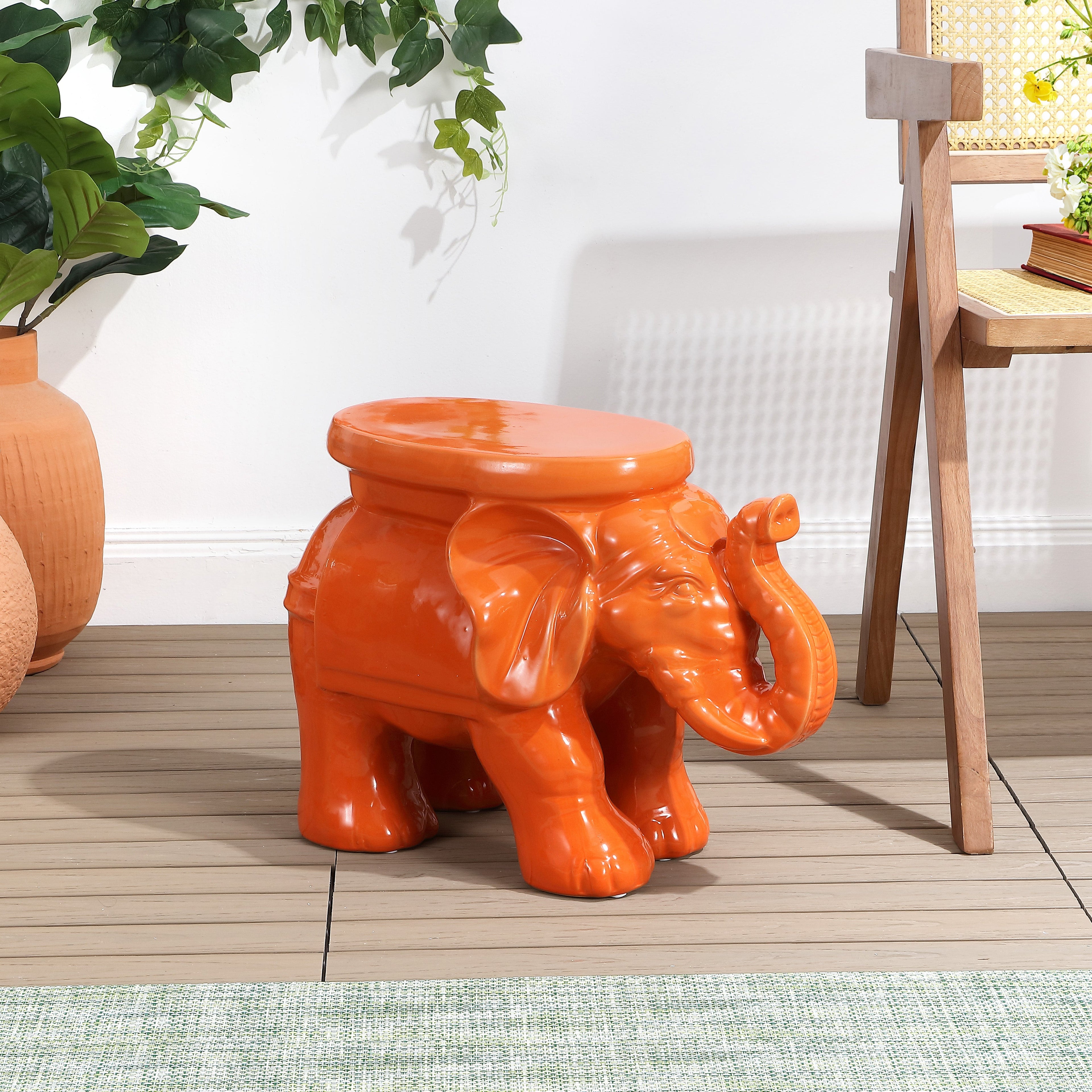 Elephant Ceramic Garden Stool