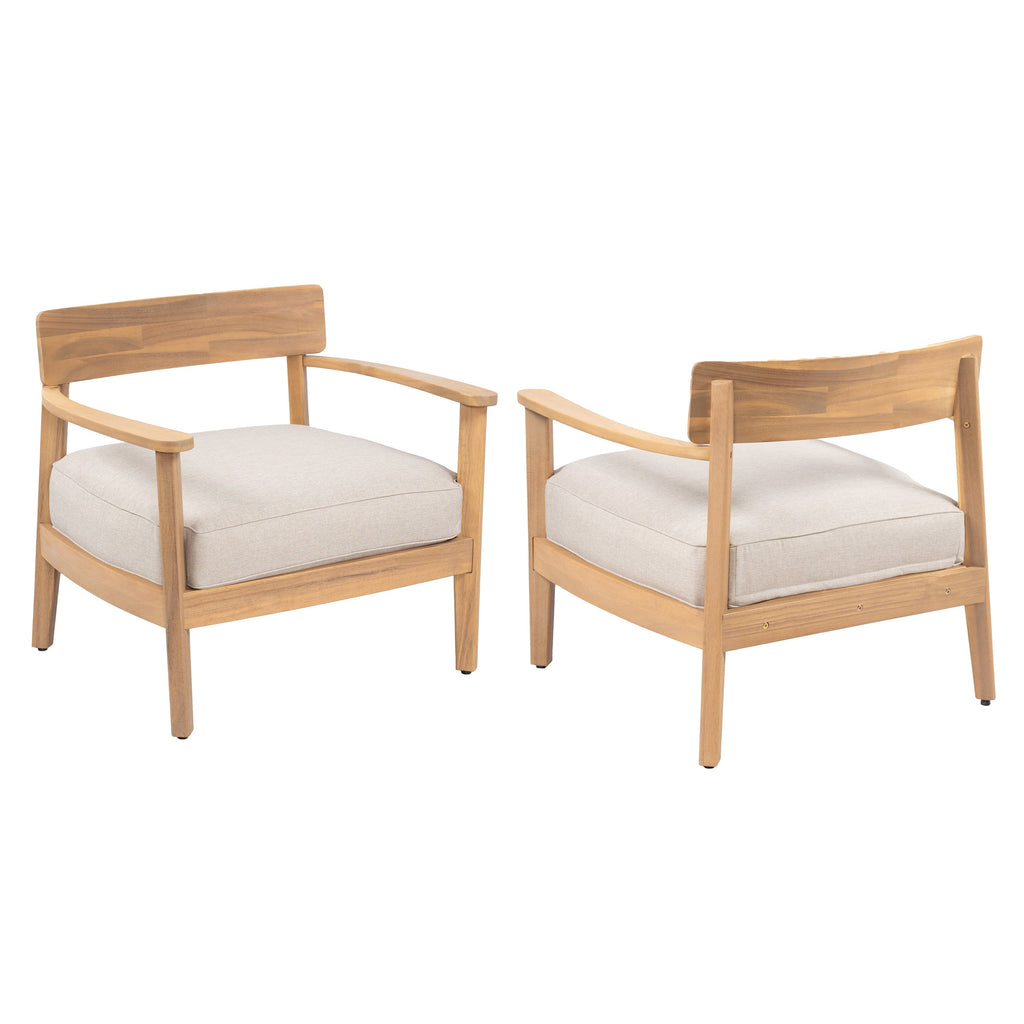 Mallorca Acacia Wood Club Chair With Seat Cushion