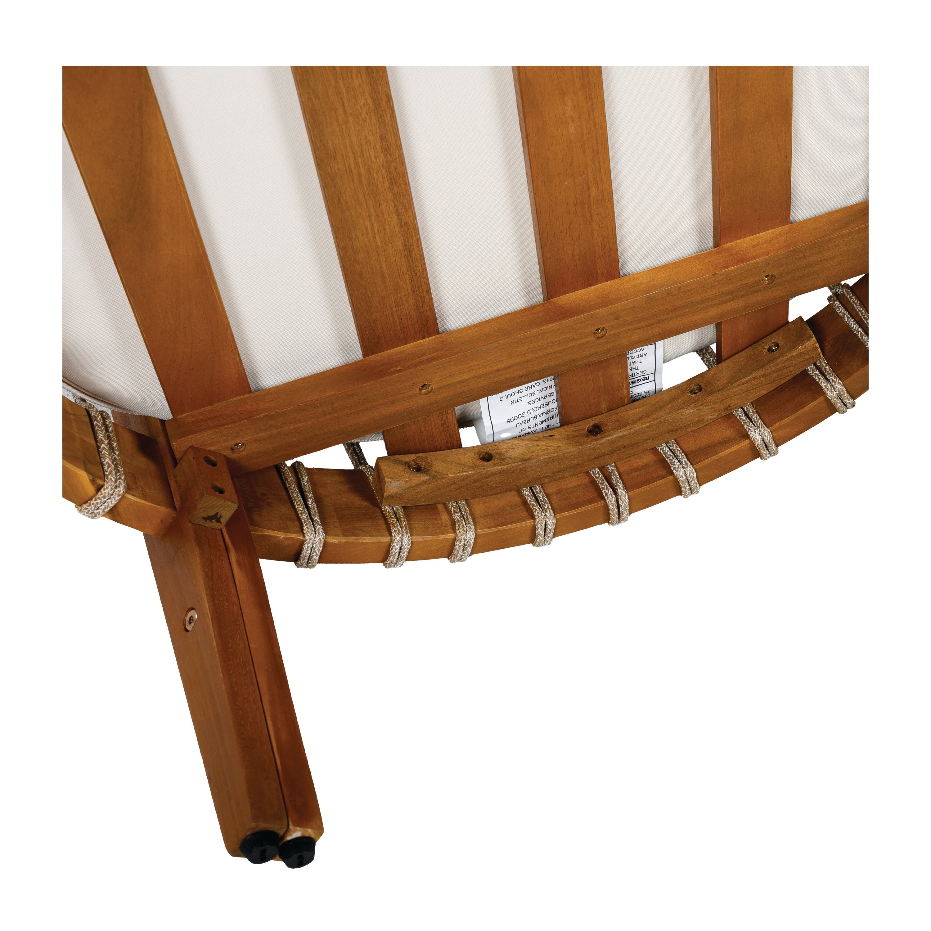 Azari Outdoor Acacia Wood Club Chair with Handwoven Rope Accents & Curved Backrest