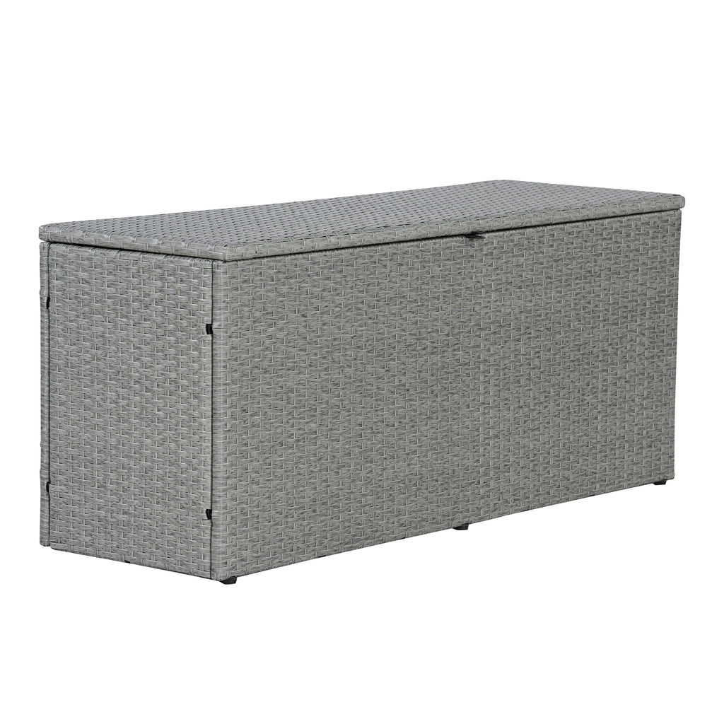 Nino Modern Minimalist Outdoor Faux Wicker Deck and Patio Storage Box