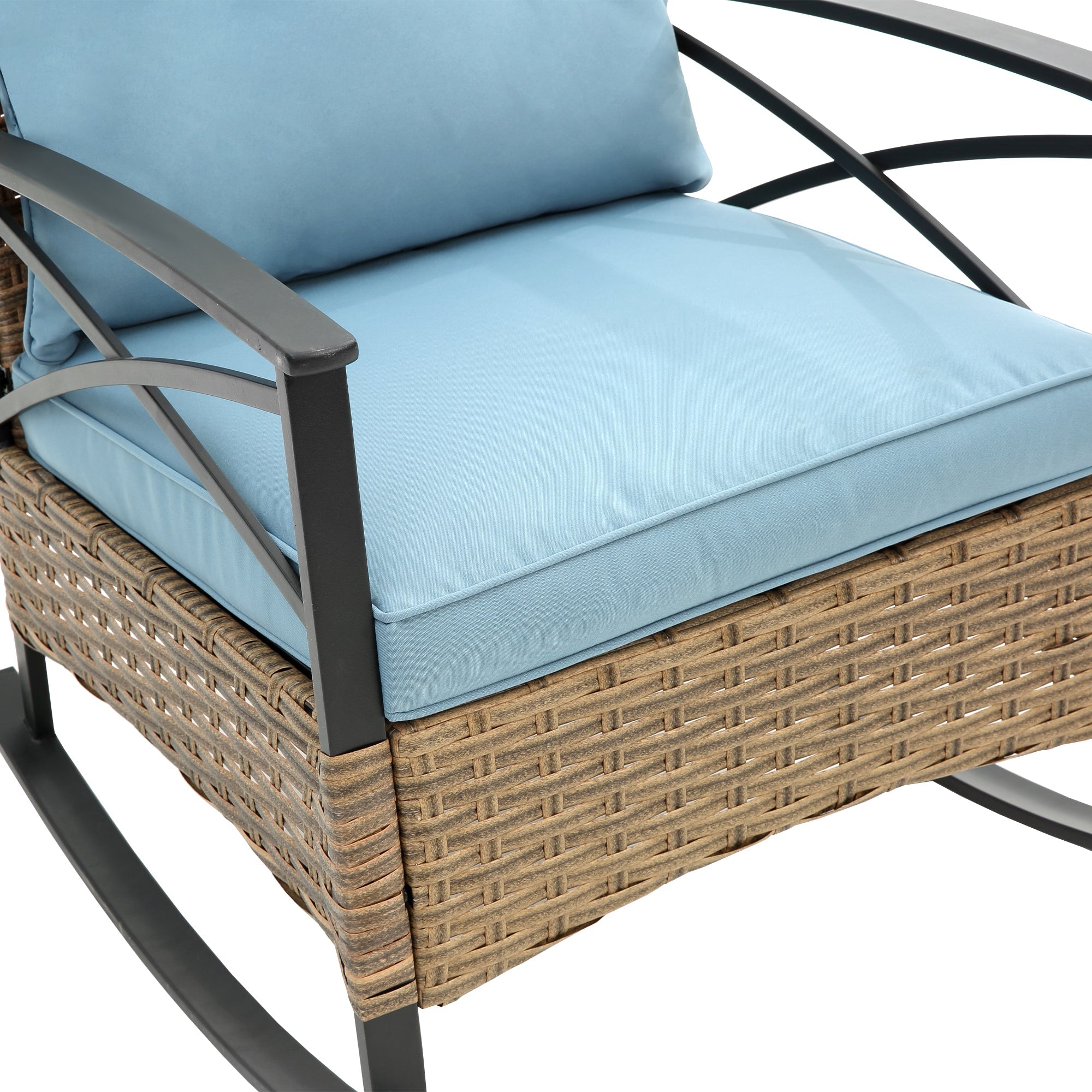 Ilmenite 3-Piece Patio Set with 2 Rocking Chairs and Bottom Shelf Table