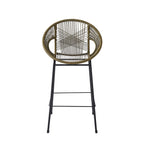 Entwined Outdoor Bar Stool with Ergonomic Design and Footrest, Set of 2