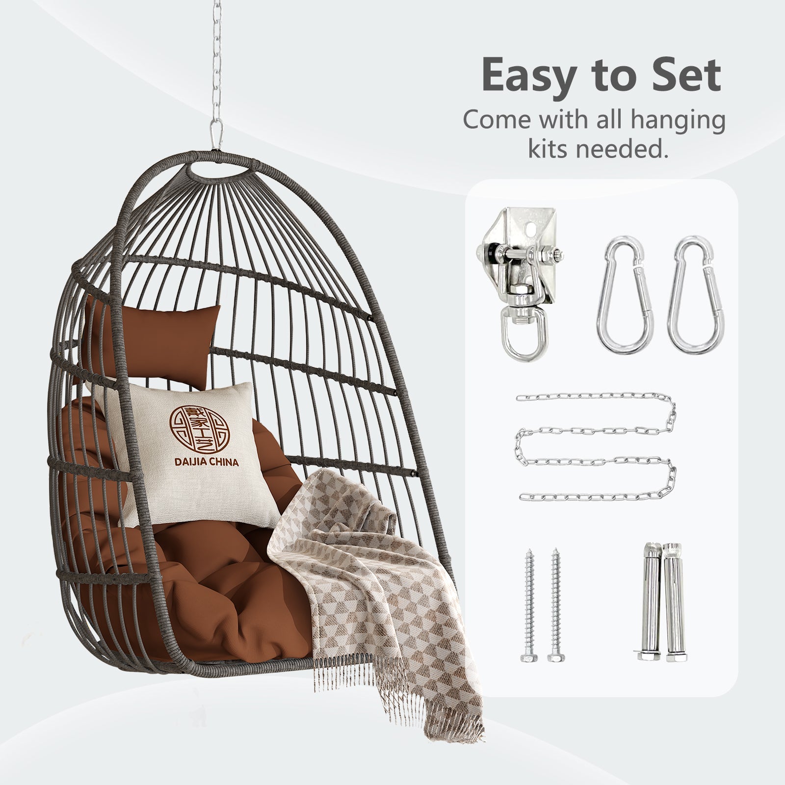Folding Outdoor Egg Swing Chair