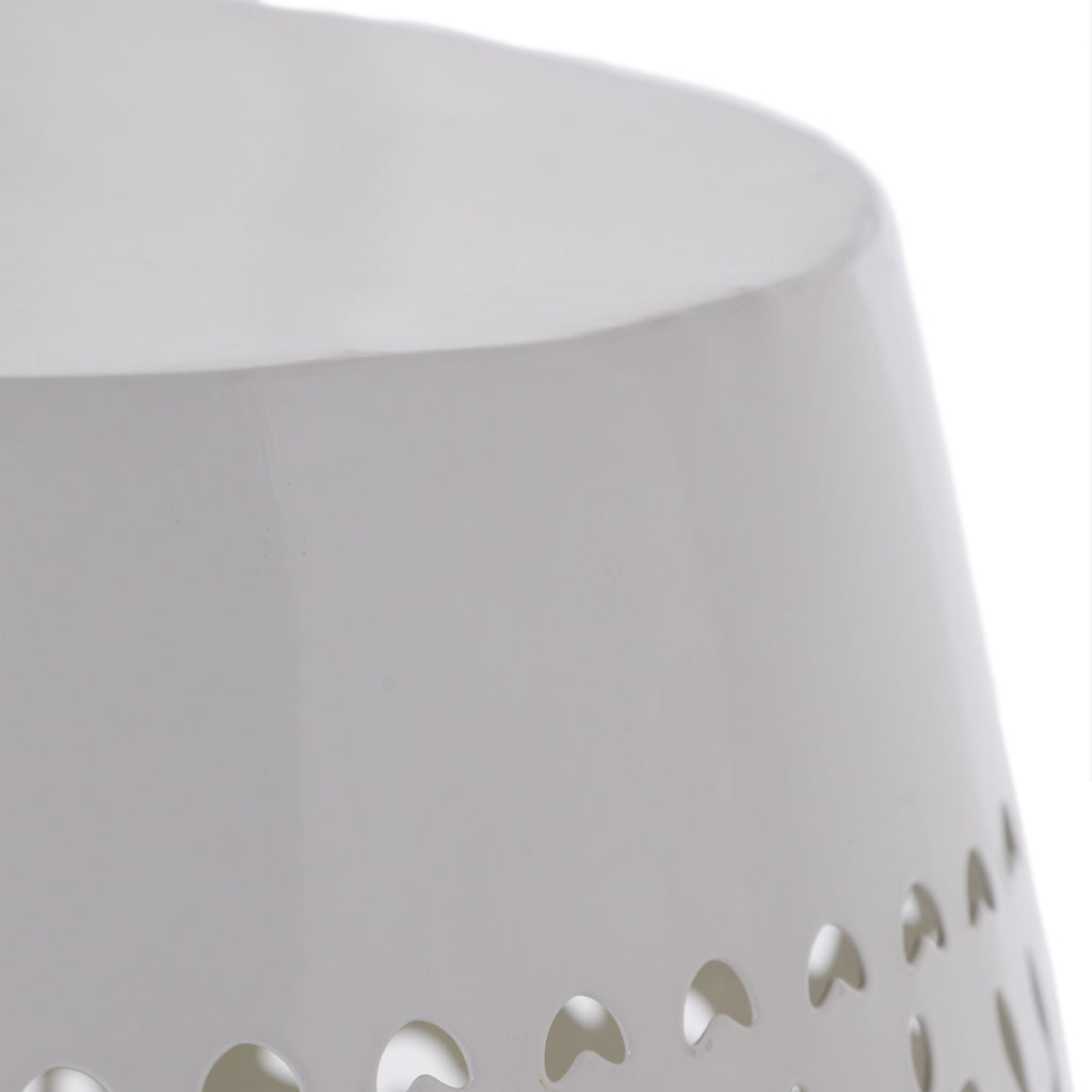 Ruby Outdoor Metal Lace Cutout Accent Table