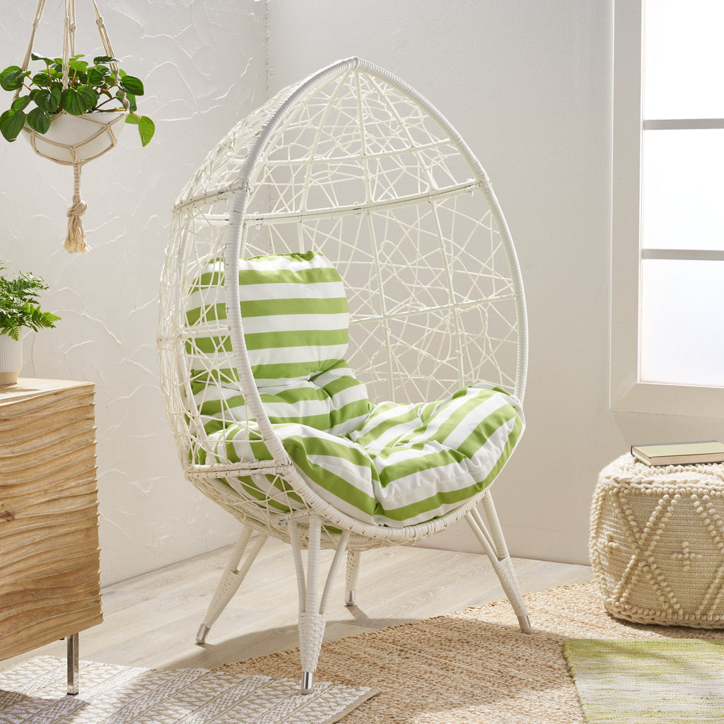 Outdoor Chair with Teardrop Shape and Mesh Design