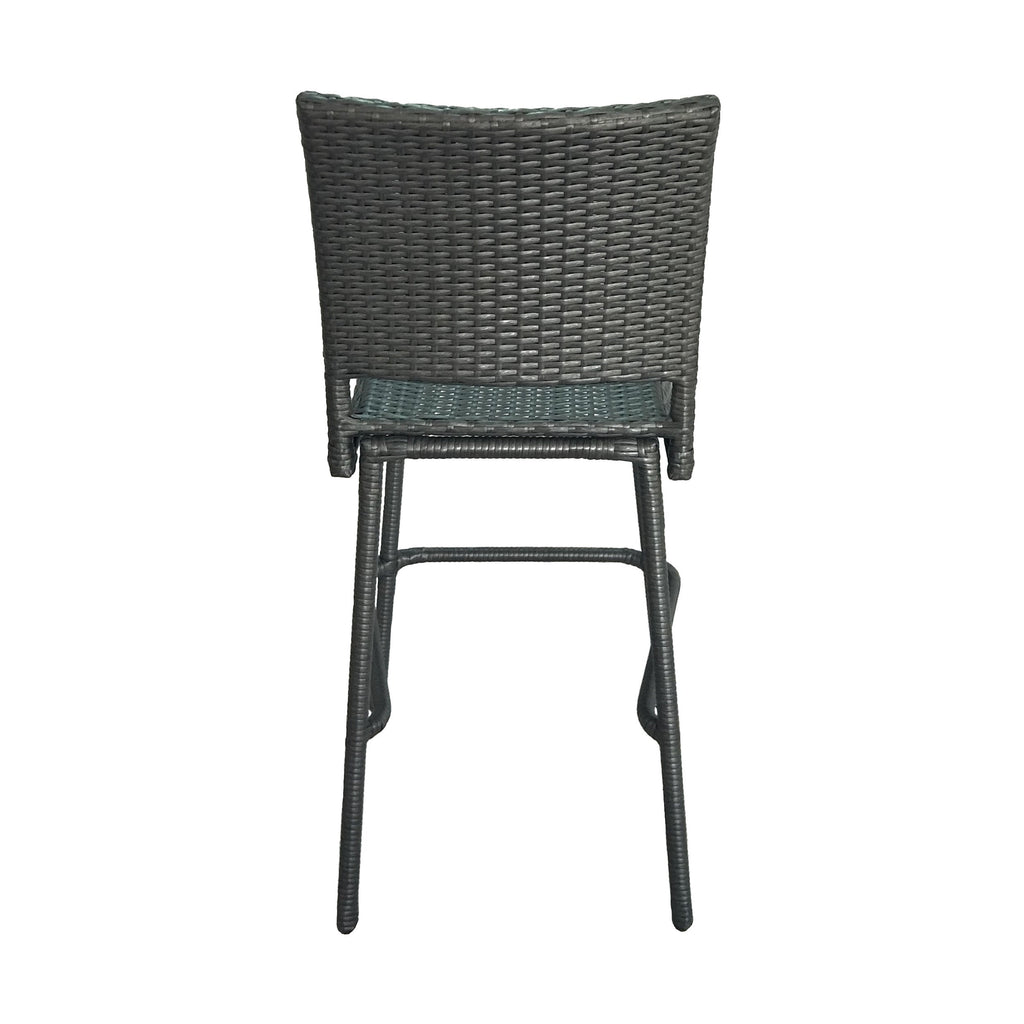 29" Outdoor Rattan Armless Barstools, Set of 2