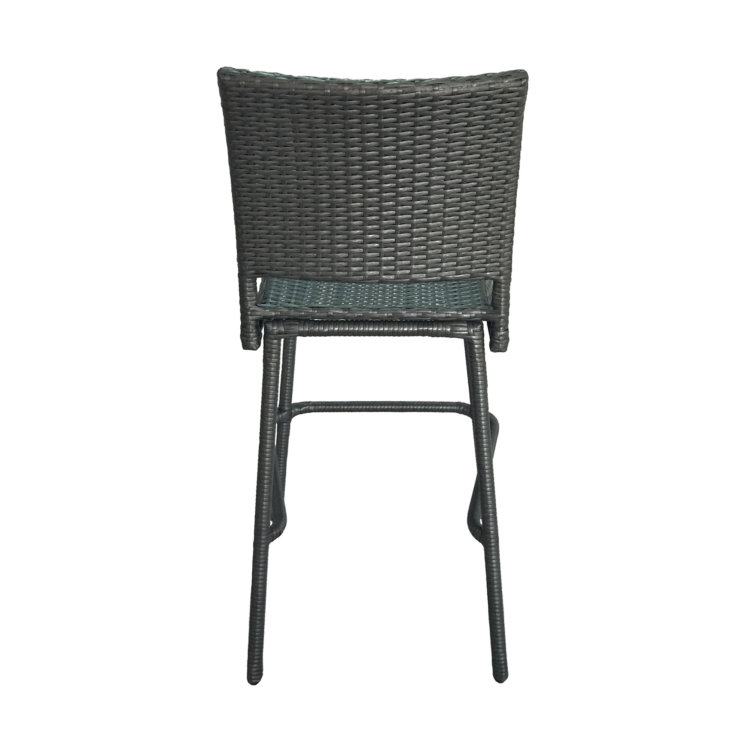 29" Outdoor Rattan Armless Barstools, Set of 2
