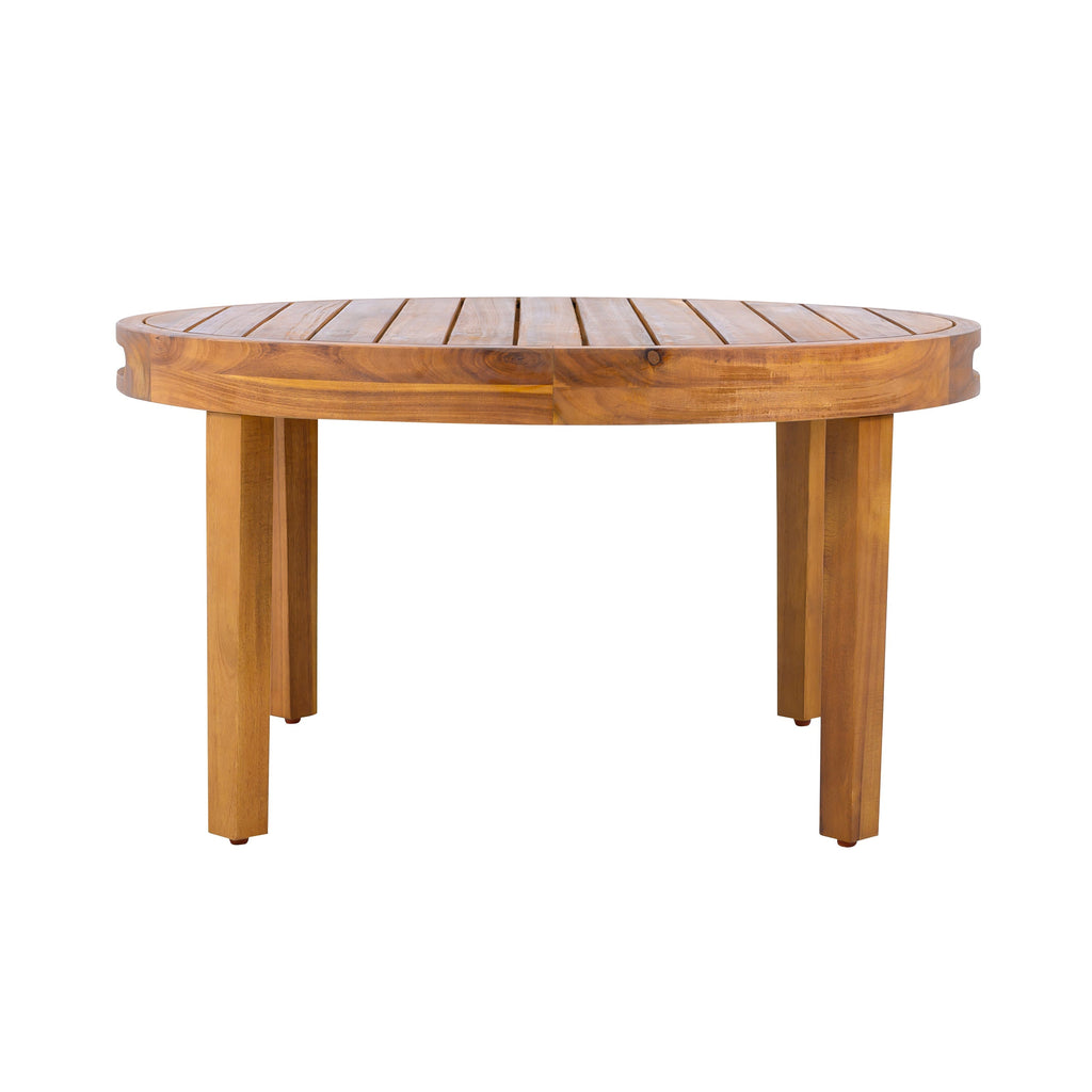 Millie Outdoor Acacia Wood Loveseat & Coffee Table Set