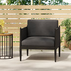 Outdoor Club Chair with Tapered Legs and Back Cushion