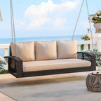 3-Person Large Porch Swing with Cushions