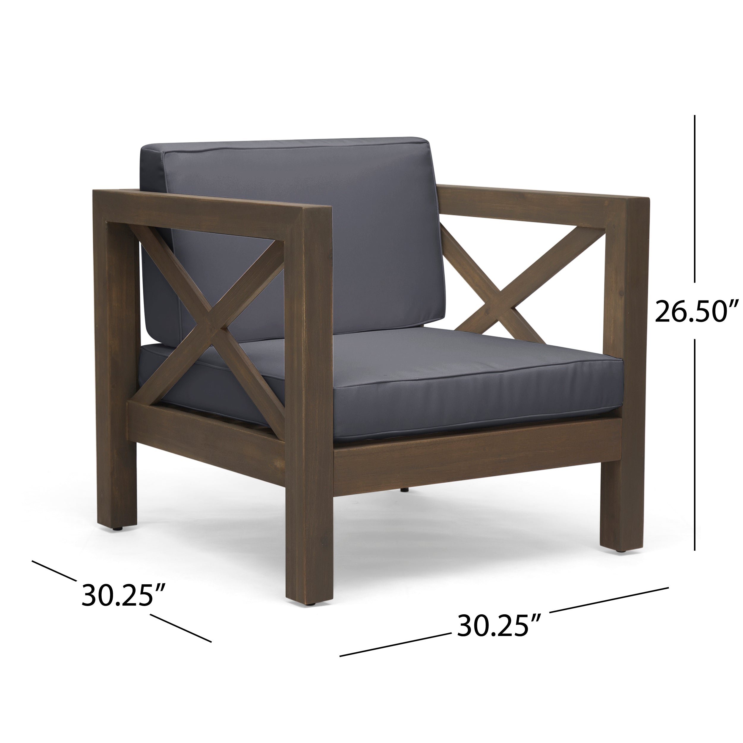 Brava Outdoor Club Chair with Water-Resistant Cushions