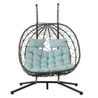 2-Person Swinging Egg Chair with Stand