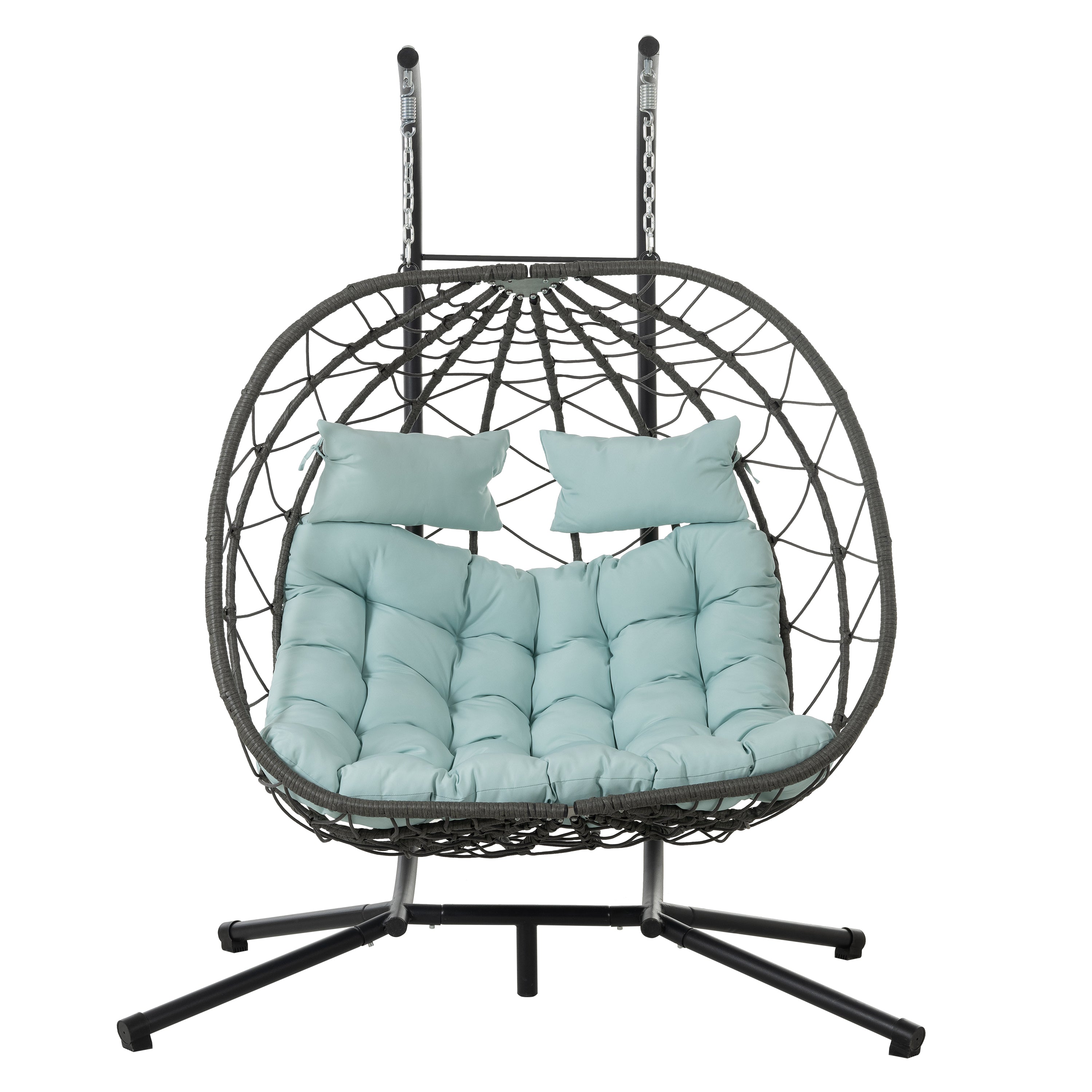 2-Person Swinging Egg Chair with Stand