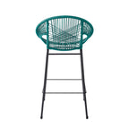 Entwined Outdoor Bar Stool with Ergonomic Design and Footrest, Set of 2