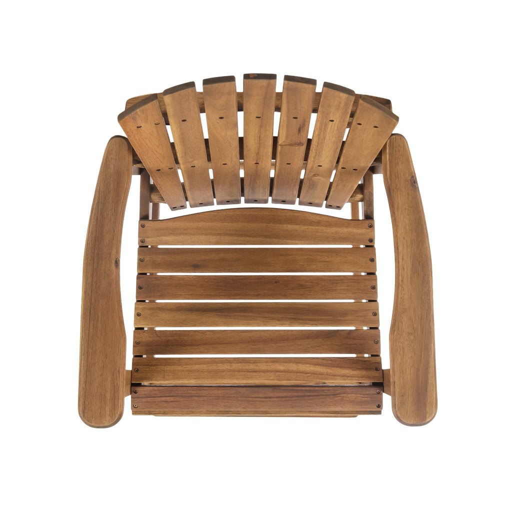 Outdoor Acacia Wood Adirondack Barstools, Set of 2
