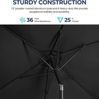 6.5 x 10 ft Rectangular Patio Umbrella with Crank, Base Not Included